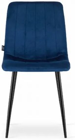 Zamatová jedálenská stolička Verona modrá