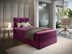 Čalúnená posteľ boxspring GLORIEN 100x200 cm purpurová Matrac: Matrac Bonell pružinový
