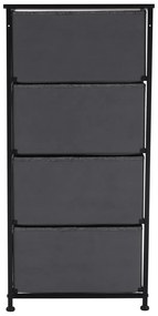 Komoda PALMERA s látkovými zásuvkami, čierna