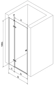 Mexen Roma, sprchové dvere do otvoru 70 x 190 cm, 6mm šedé sklo, chrómový profil, 854-070-000-01-40