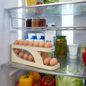 Skladací organizér na vajcia do chladničky - 2 rady - Béžová