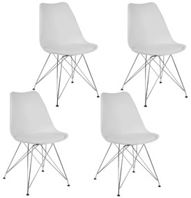 Škandinávske jedálenské stoličky Kapra - biele 4ks