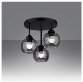 Čierne stropné svietidlo ø 15 cm Grande – Sollux