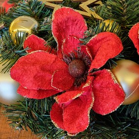 DECOLED Umelý kvet so svorkou, červený, 20 cm