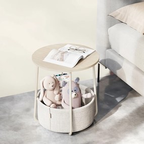 Okrúhly konferenčný stolík s textilným košom