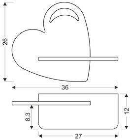 Candellux HEART Nástenné svietidlo 5W LED 4000K IQ KIDS BLUE FSC MIX 70% 21-03867