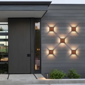 Brilagi - LED vonkajšie nástenné svietidlo QUADRAY LED/6W/230V v dekore dreva IP54