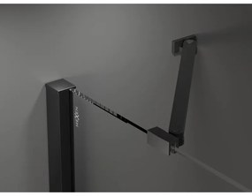 Mexen Velar Duo, posuvné sprchové dvere do otvoru 170 cm, 8mm sklo námraza, čierna matná, 871-170-000-32-70