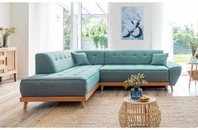 Tyrkysovomodrá rozkladacia rohová pohovka (ľavý roh) Dazzling Daisy – Miuform