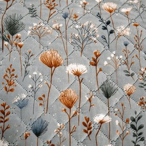 Prehoz na posteľ BOTANIC FIELD, sivý Rozmer: 220 x 240 cm