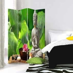 Ozdobný paraván Květiny Buddhových listů - 145x170 cm, štvordielny, obojstranný paraván 360°