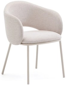 Krémovobiele čalúnené jedálenské kreslo Maina – Kave Home