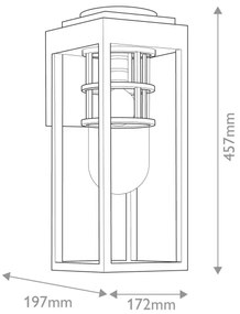 Kichler KL-HONE-M-BKT - Vonkajšie nástenné svietidlo HONE M 1xE27/60W/230V IP44