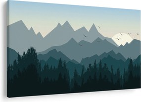 Obraz - Hory pohľadom grafika (90x60 cm)