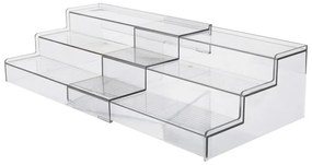 JJA Prídavná rozťahovacia polička, organizér na korenie, 3 schodíky, 31 - 58 x 23 x 12 cm