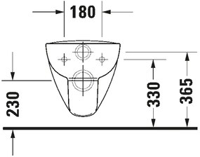 Duravit 25700920002 - Závesné bezokrajové WC D-CODE, keramika / lesklá biela