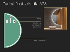 Atypické zrkadlo do kúpeľne s LED osvetlením A28