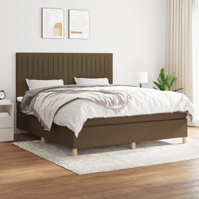 Boxspring posteľ s matracom tmavohnedá 160x200 cm látka 3142508