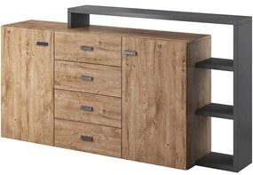 Komoda Bota 27 2d 4s Antracit/Dub Ribbec