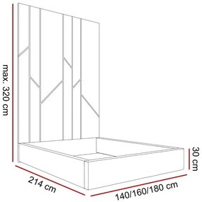 MANŽELSKÁ ČALÚNENÁ POSTEĽ NATHALIE 180x200 PANELOVÉ ČELO JASMINE 22