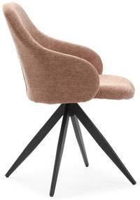 Svetlohnedé čalúnené jedálenské kreslá v súprave s podrúčkami 2 ks Tamara – Marckeric