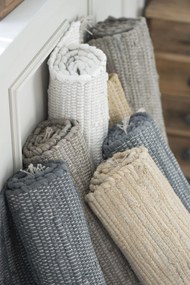 Ib Laursen Bavlnený behúň na podlahu Brown Grey 120 x 60 cm