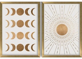 Obrazy v súprave 2 ks 38x53 cm Moon &amp; Sun – Wallity