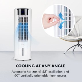 Klarstein Skyscraper Horizon, ochladzovač vzduchu, ventilátor, 60 W, 486 m³/h, 3,5 l, biely