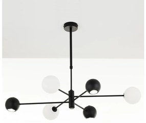Jupiter 1997 - Luster na tyči MOKA 3xGU10/10W/230V + 3xG9/10W/230V čierna/biela 1997