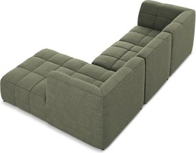 Zelená rohová pohovka z textílie buklé (pravý roh/s leňoškou) Aloha – Makamii