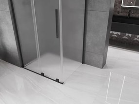 Mexen Velar L, sprchový kút s posuvnými dverami 120 x 85 cm, 8mm sklo námraza, čierna matná, 871-120-085-33-70