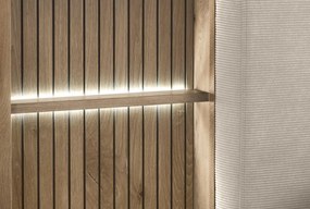 Posteľ s nočnými stolíkmi Daria 180x200 cm, dub/biela, s osvetlením