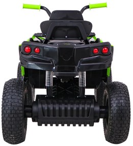 RAMIZ ELEKTRICKÁ ŠTVORKOLKA - ATV - NAFUKOVACIE KOLESÁ - ČIERNO-ZELENÁ MOTOR- 2x45W BATÉRIA - 12V7Ah - 2023