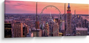Obraz - New York (s hodinami) (90x30 cm)