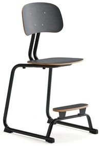 Školská stolička YNGVE, podnož s klzákmi, antracit, antracit, V 520 mm