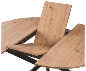 Rozkladací jedálenský stôl 100 AMERO (dub artisan + čierna) (pre 4-6 osôb). Vlastná spoľahlivá doprava až k Vám domov. 1091462