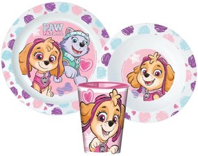 Sada plastového riadu pre deti s kelímkom Paw Patrol - Labková patrola, 3 diely