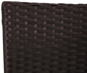 Záhradná lavica so stolíkom E24 - umelý ratan, 132cm - Hnedá, sedáky krémová