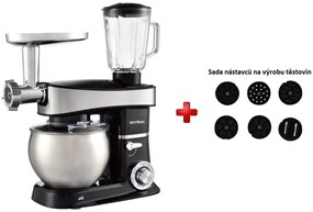 BestBerg BBR-2000BK multifunkčný kuchynský robot / 2000 W / 6 l / 6 rýchlostí / čierny