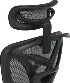 Kancelárska ergonomická stolička PORTE II — sieťovina, čierna