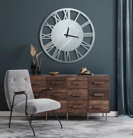 DEKORATÍVNE HODINY 32 60X5X60 CM SIVÁ OCEĽOVÁ