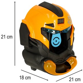 Zručnostná hra KIK Robot v helme – streľba na terč s pištoľou a 12 penovými guľôčkami, LCD displej