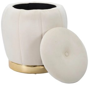 Krémový zamatový taburet Paris – Mauro Ferretti