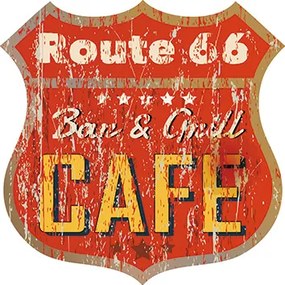 Ceduľa Route 66 Cafe štít