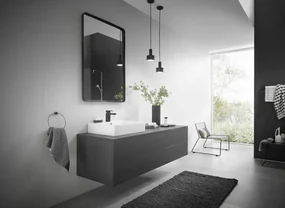 Hansgrohe Vernis Shape, umývadlová batéria s výpustom, EcoSmart, čierna matná, HAN-71561670