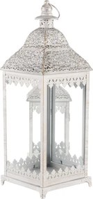 Set dvoch kovových lampášov biely JL326 (2 ks)