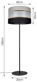Stojacia lampa CORAL 1xE27/60W/230V čierna/šedá