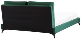 Zamatová posteľ 160 x 200 cm zelená MELLE Beliani