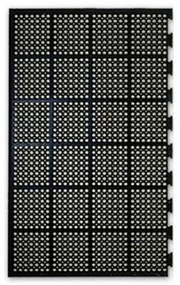 COBA Odolná priemyselná gumová rohož, protiúnavová, 1 spoj dlhšia strana, 0,9 x 1,5 m, čierna
