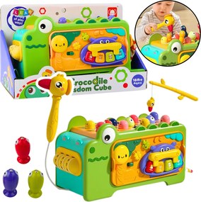 LEAN Toys Interaktívna vzdelávacia kocka krokodíl multifunkčná so zvukmi
